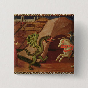 Bóton Quadrado 5.08cm St George e o dragão, c.1439-40