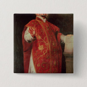 Bóton Quadrado 5.08cm St Ignatius do fundador de Loyola dos jesuítas