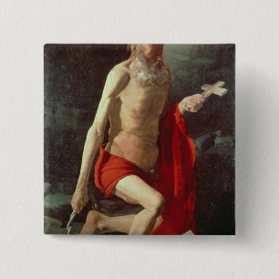Bóton Quadrado 5.08cm St Jerome, c.1620