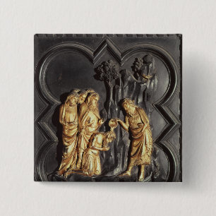 Bóton Quadrado 5.08cm St John o baptista que baptiza no rio