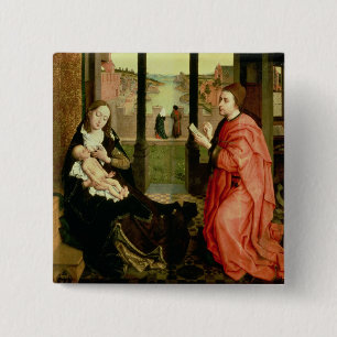 Bóton Quadrado 5.08cm St Luke que tira um retrato do Virgin