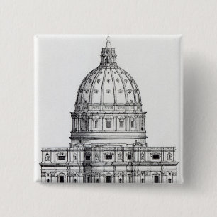 Bóton Quadrado 5.08cm St Peter, Roma