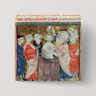 Bóton Quadrado 5.08cm St. Remigius, Bishop do baptismo de Rheims