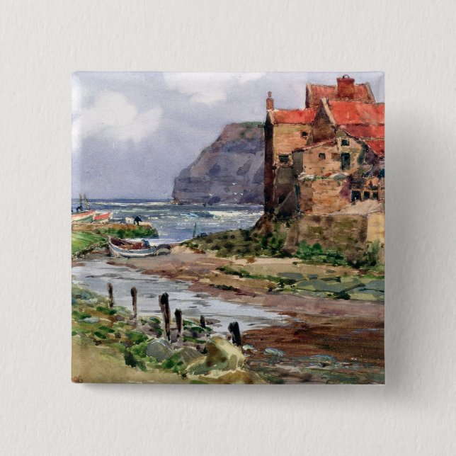 Bóton Quadrado 5.08cm Staithes, c.1897-1918 (Frente)