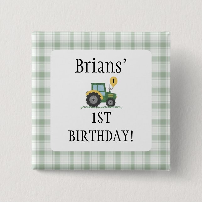 Bóton Quadrado 5.08cm Start Your Tractor Square Button (Frente)