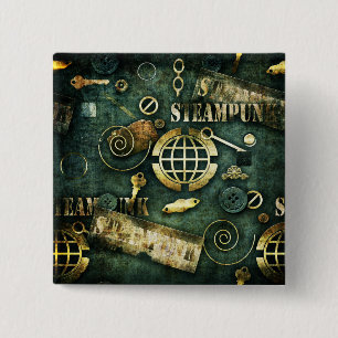 Bóton Quadrado 5.08cm Steampunk