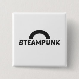 Bóton Quadrado 5.08cm Steampunk Minimalist Design Button