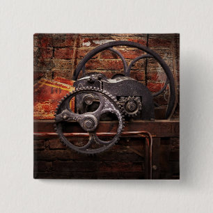 Bóton Quadrado 5.08cm Steampunk - nenhuns 10
