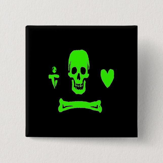 Bóton Quadrado 5.08cm Stede Capota-Verde (Frente)