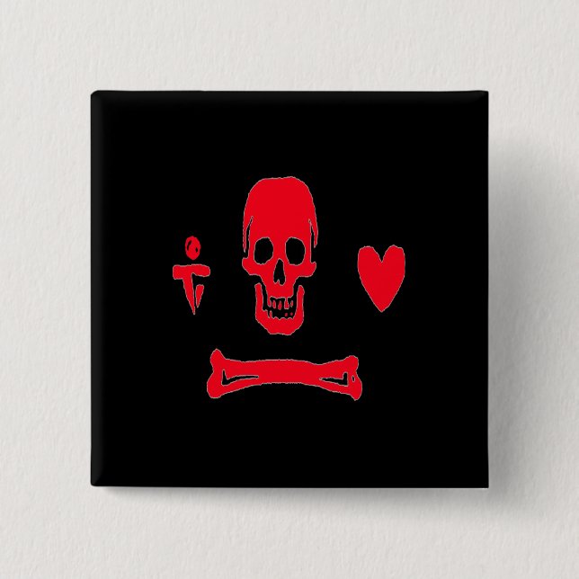 Bóton Quadrado 5.08cm Stede Capota-Vermelho (Frente)