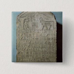 Bóton Quadrado 5.08cm Stela que comemora o enterro dos Apis