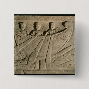 Bóton Quadrado 5.08cm Stela que descreve um barco de enfileiramento