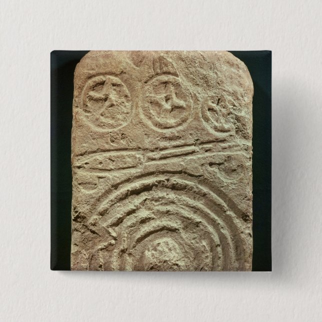 Bóton Quadrado 5.08cm Stele cinzelado (Frente)