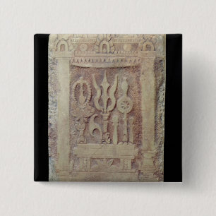 Bóton Quadrado 5.08cm Stele do Brahman que descreve o Trimurti