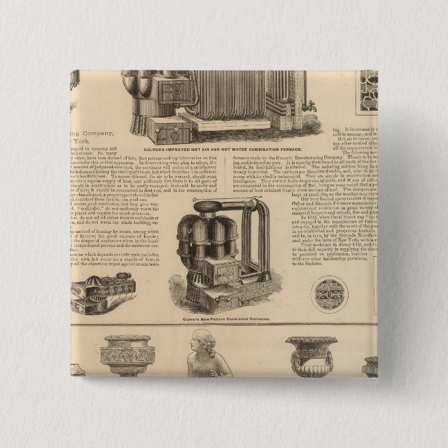 Bóton Quadrado 5.08cm Stewart, empresa de manufatura (Frente)