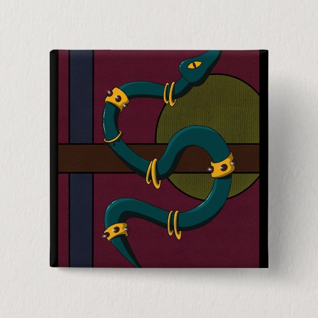 Bóton Quadrado 5.08cm Sticker Carré Snake (Frente)