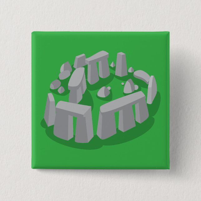 Bóton Quadrado 5.08cm Stonehenge of England (Frente)