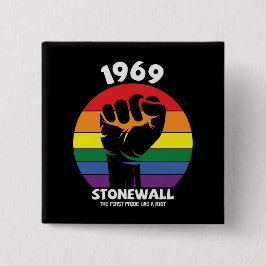 Bóton Quadrado 5.08cm Stonewall Riot Remembrance Orgulho gay