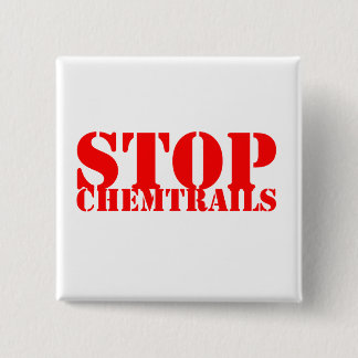 Bóton Quadrado 5.08cm Stop Chemtrails - Botton Quadrado