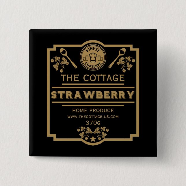 Bóton Quadrado 5.08cm Strawberry Jam Seller (Frente)