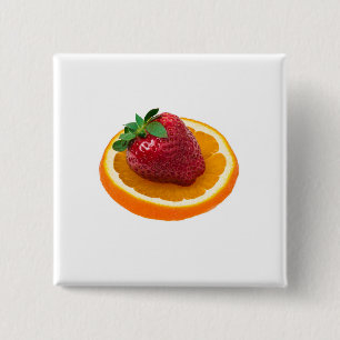Bóton Quadrado 5.08cm Strawbery e laranja