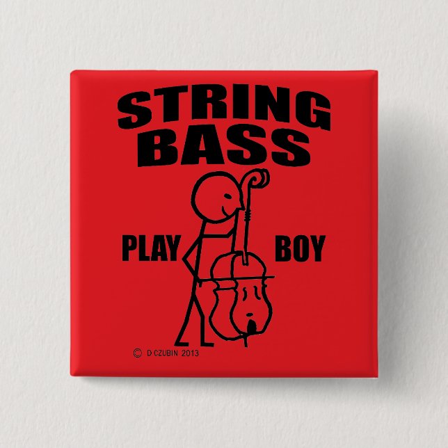 Bóton Quadrado 5.08cm String Bass Play Boy (Frente)