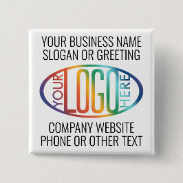Bóton Quadrado 5.08cm Sua marca de Promocional comercial de logotipo