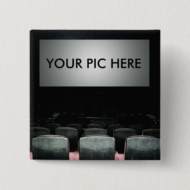 Bóton Quadrado 5.08cm Sua vida nos filmes (Frente)