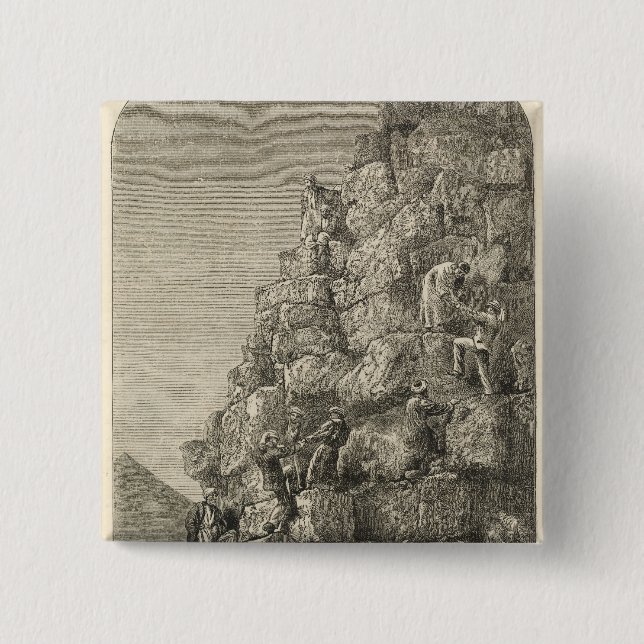 Bóton Quadrado 5.08cm Subida da grande pirâmide (Frente)