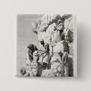 Bóton Quadrado 5.08cm Subida da grande pirâmide, século XIX