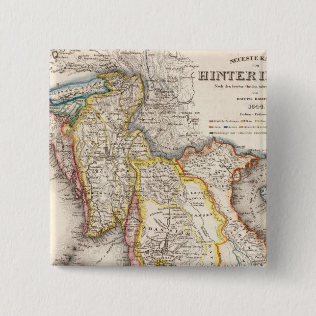 Bóton Quadrado 5.08cm Sudeste Asiático (Frente)