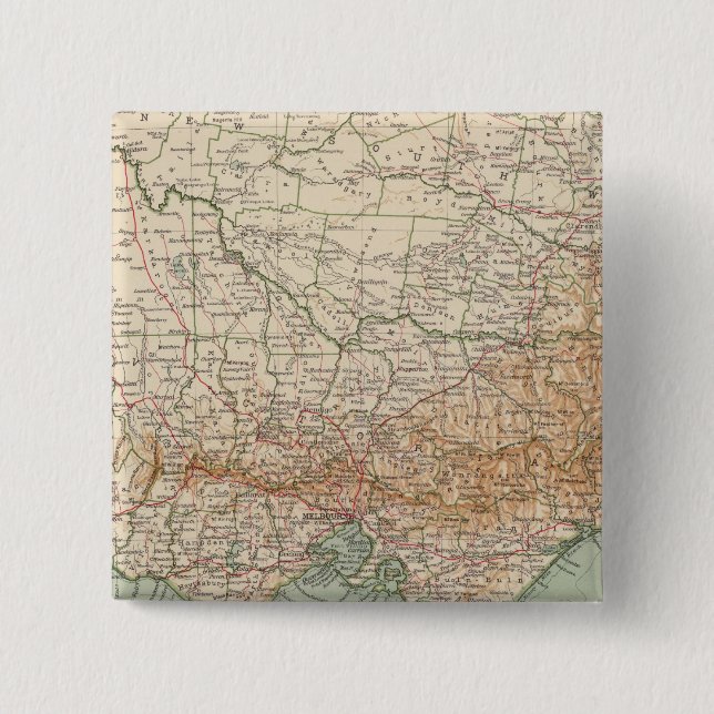 Bóton Quadrado 5.08cm Sudeste da Austrália por 168 (Frente)