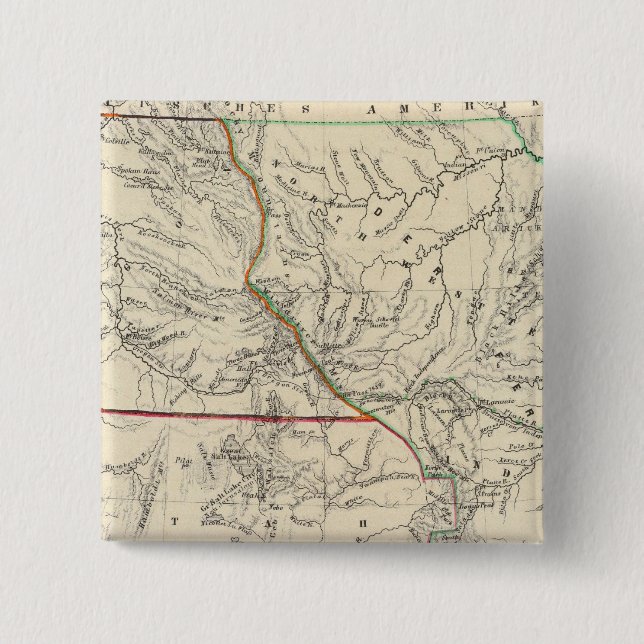 Bóton Quadrado 5.08cm Sudoeste dos Estados Unidos (Frente)