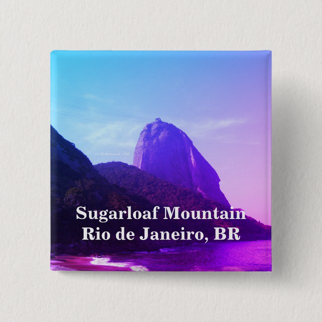 Bóton Quadrado 5.08cm Sugarloaf Mountain (Frente)