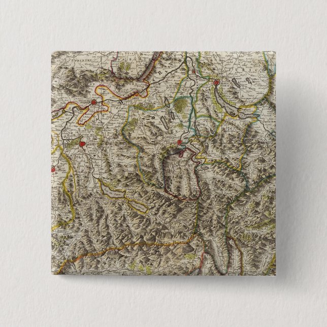 Bóton Quadrado 5.08cm Suíça - Suiça (Frente)