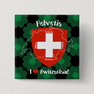 Bóton Quadrado 5.08cm Suíça Suisse Svizzera Svizra Switzerland