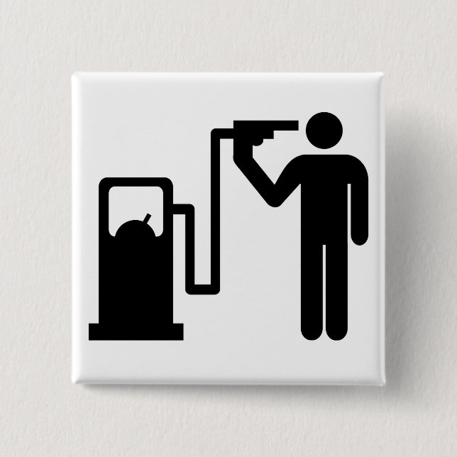 Bóton Quadrado 5.08cm Suicídio por gasolina (Frente)