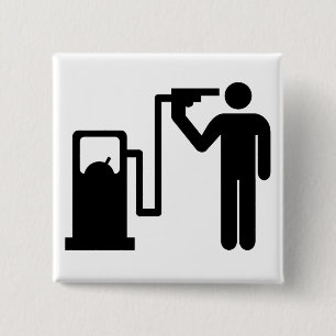 Bóton Quadrado 5.08cm Suicídio por gasolina