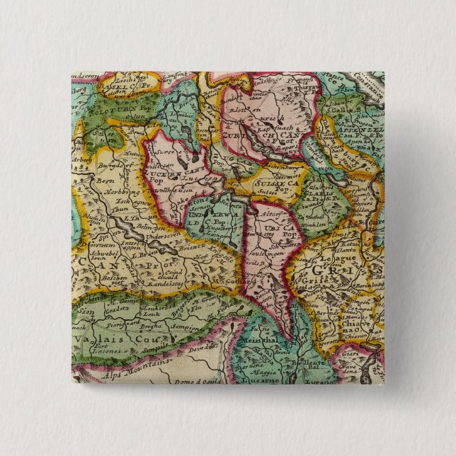 Bóton Quadrado 5.08cm Suisse ou Suiça (Frente)