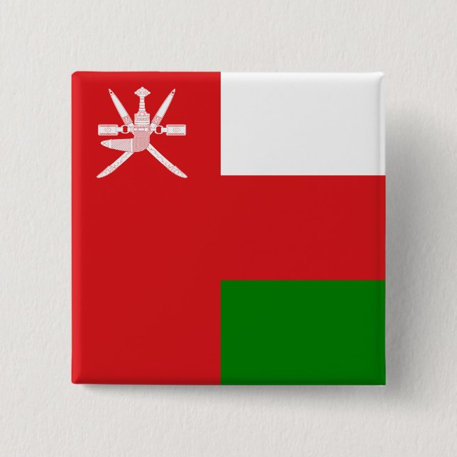 Bóton Quadrado 5.08cm Sultanato de Oman Flag (Frente)