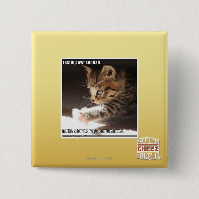 Bóton Quadrado 5.08cm Sunbaff do owt do teste (Frente)