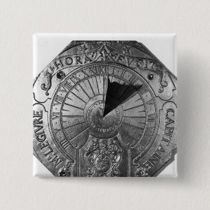 Bóton Quadrado 5.08cm Sundial portátil, do castelo 1756 de Sierk