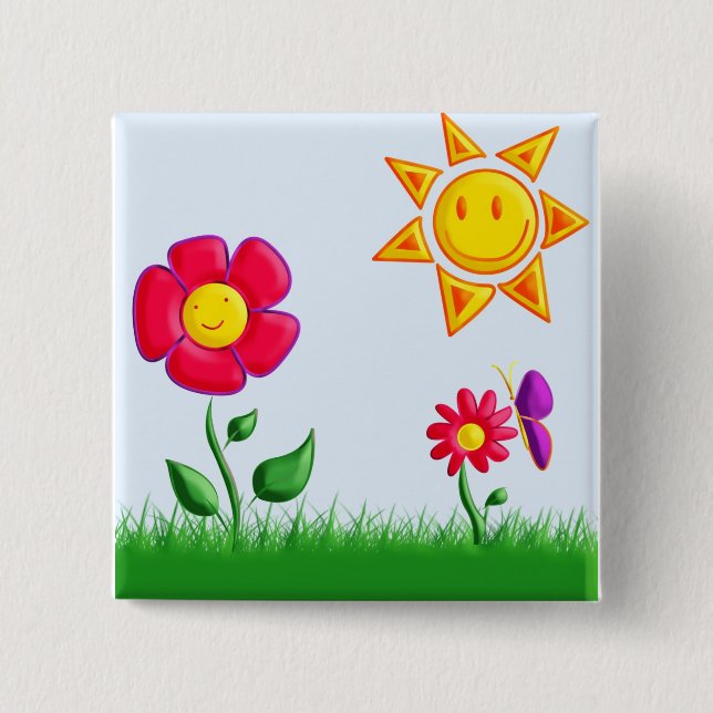 Bóton Quadrado 5.08cm SUnny (Frente)