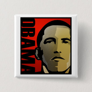 Bóton Quadrado 5.08cm Super-herói de Barack Obama