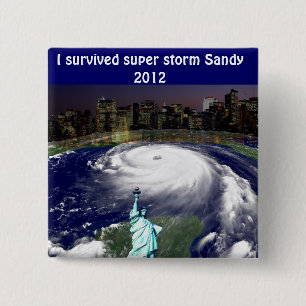 Bóton Quadrado 5.08cm Super Storm Sandy 2012, Olhos da tempestade_