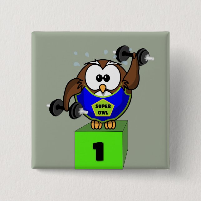 Bóton Quadrado 5.08cm SuperCoruja (Frente)
