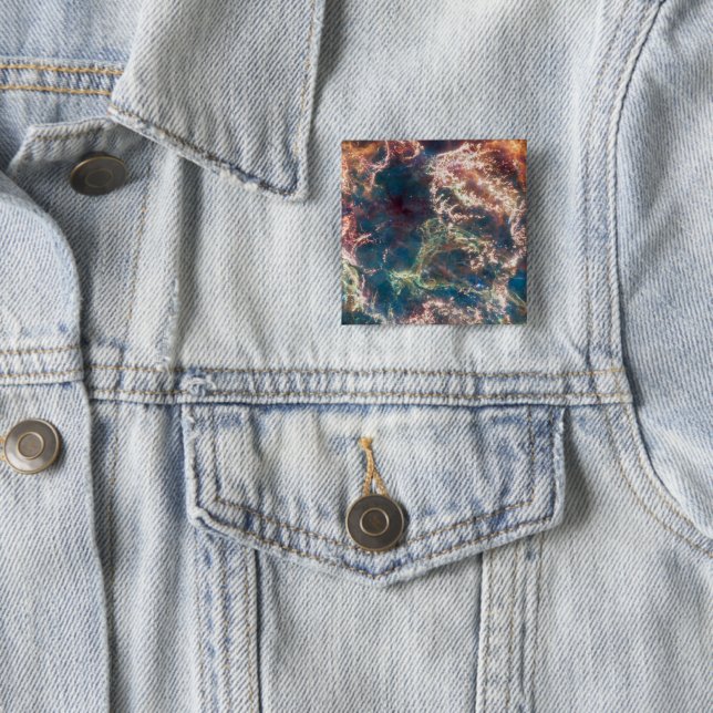 Bóton Quadrado 5.08cm Supernova Remeteu Cassiopeia A. (In Situ)