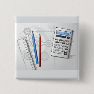 Bóton Quadrado 5.08cm Suprimentos para Desenho Técnico