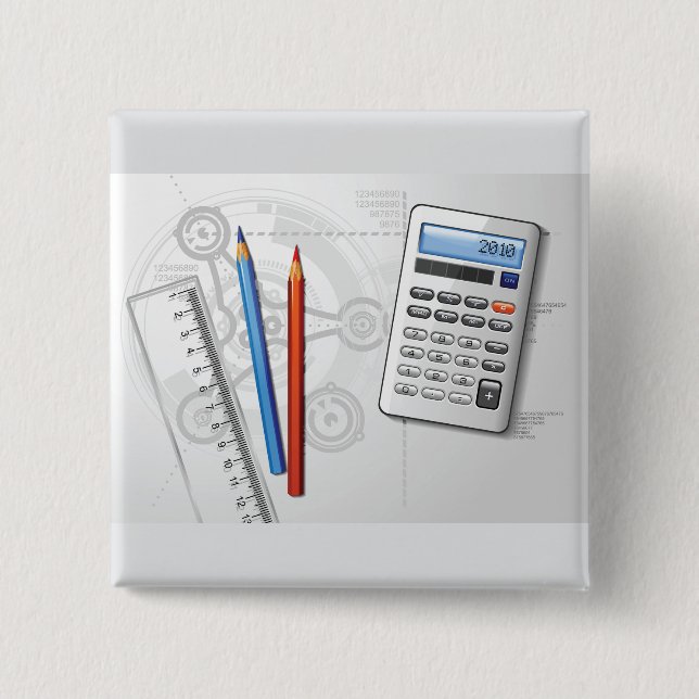Bóton Quadrado 5.08cm Suprimentos para Desenho Técnico (Frente)