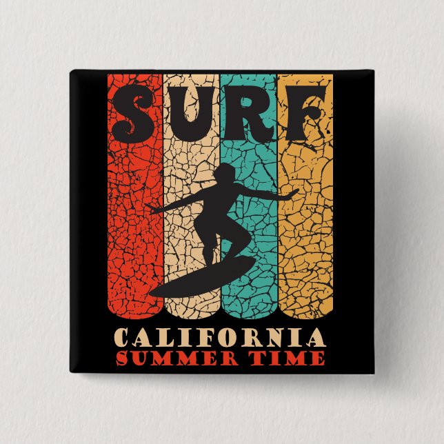 Bóton Quadrado 5.08cm Surf California (Frente)